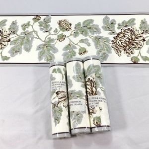 Wallpaper Border Beige Gold Green Flower 3 Rolls